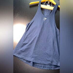 Gymshark Men's React Classic Stringer Slim Fit Tank Top Shirt Navy Blue Sz M EUC
